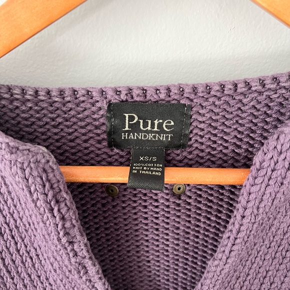 Pure Handknit Purple Cardigan XS/S - Picture 2 of 8